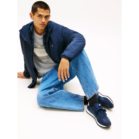 Tommy Hilfiger Mixed Texture Contrast Heel Trainers